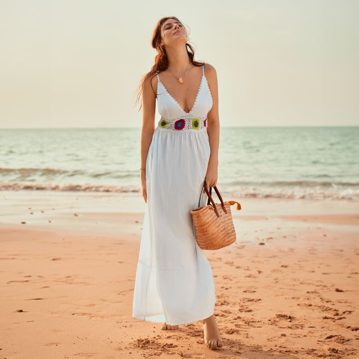 Rosa Faia Style CROCHET DRESS - Strandkleid Flash Sale