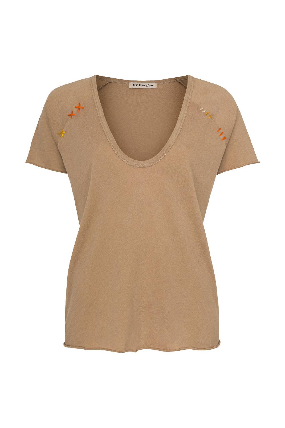 Liv Bergen T-Shirt handstitched in safari Günstig kaufen