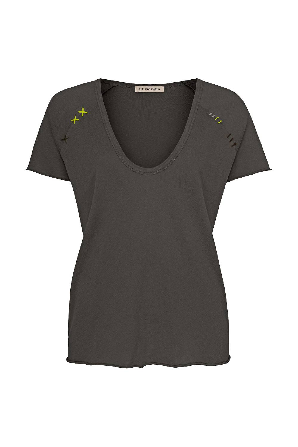Liv Bergen T-Shirt handstitched in peat Versandkostenfrei