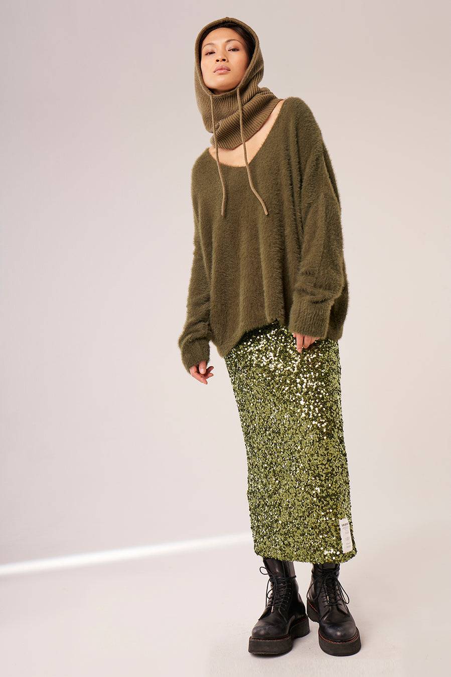 Liv Bergen Sweater HI knit in olive JETZT KAUFEN