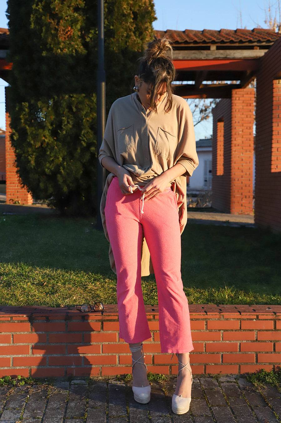 Liv Bergen Hose Frottee in pink lemonade Fabrikpreis