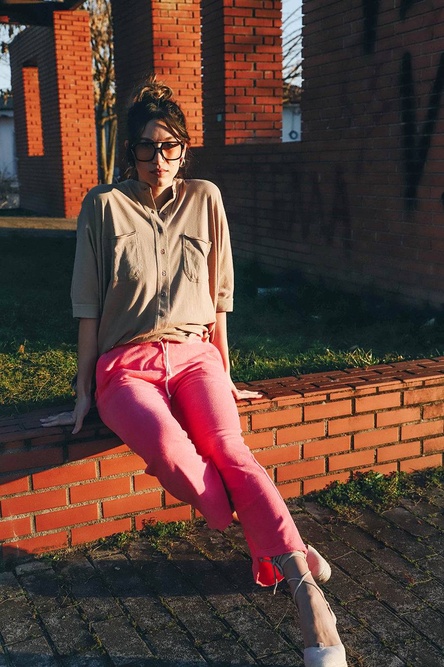Liv Bergen Hose Frottee in pink lemonade Fabrikpreis