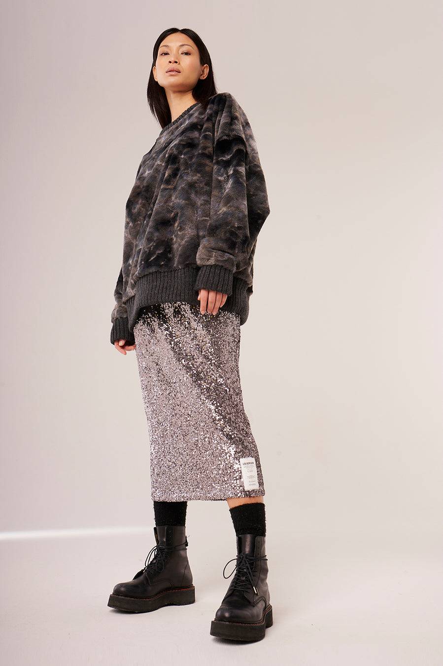 Liv Bergen Sweater Soft in grey batik Wochenangebot