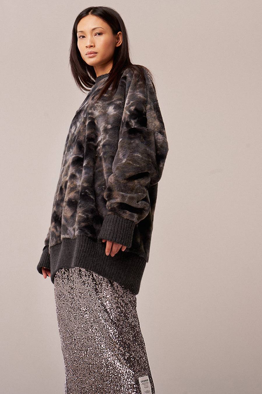 Liv Bergen Sweater Soft in grey batik Wochenangebot
