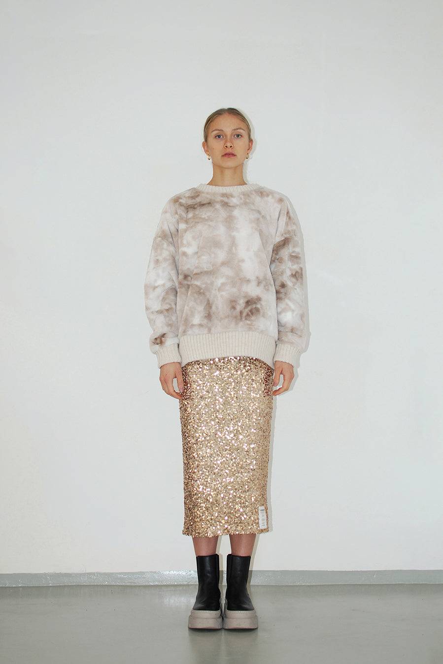 Liv Bergen Sweater Soft in beige batik Bis zu 55% Rabatt