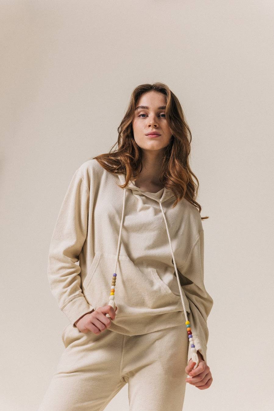 Liv Bergen Hoodie California in creme Versandkostenfrei