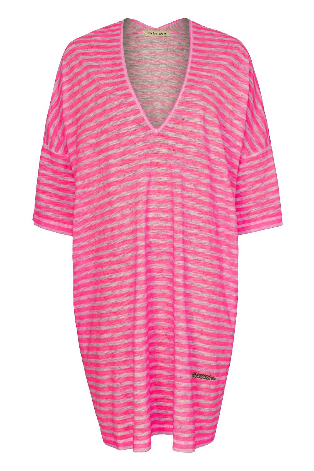 Liv Bergen Oversized Kleid in stripe neon pink Zeitlich begrenztes Angebot