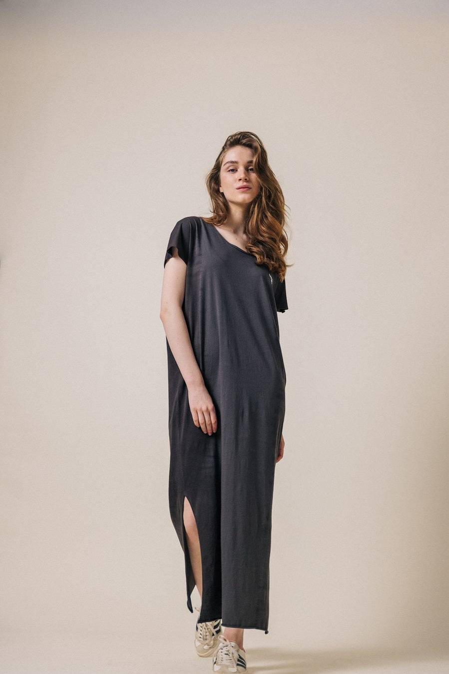 Liv Bergen Kleid Spray in charcoal Exklusive Angebote