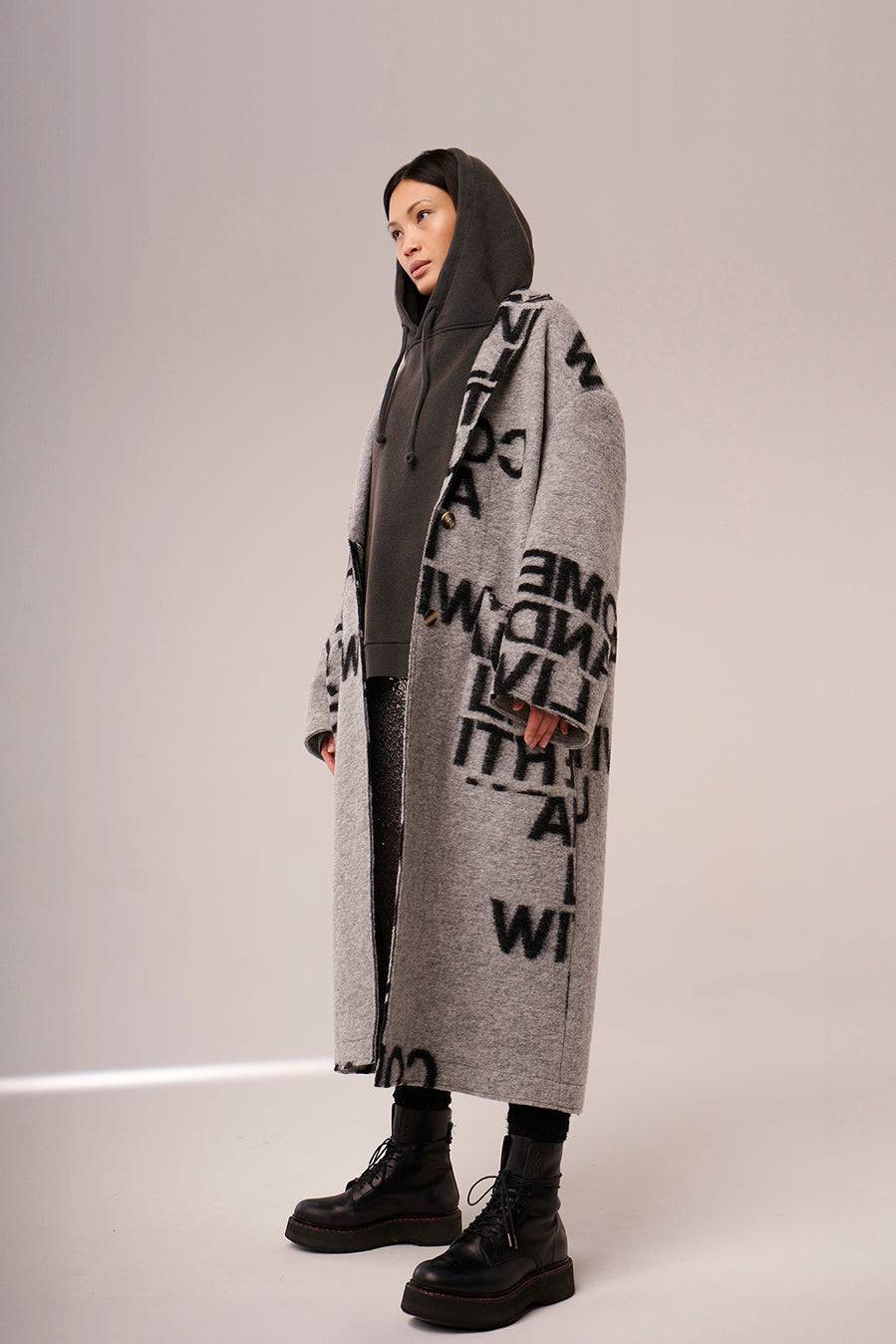 Liv Bergen Mantel Come in black/grey Kauf eins, bekomm eins gratis
