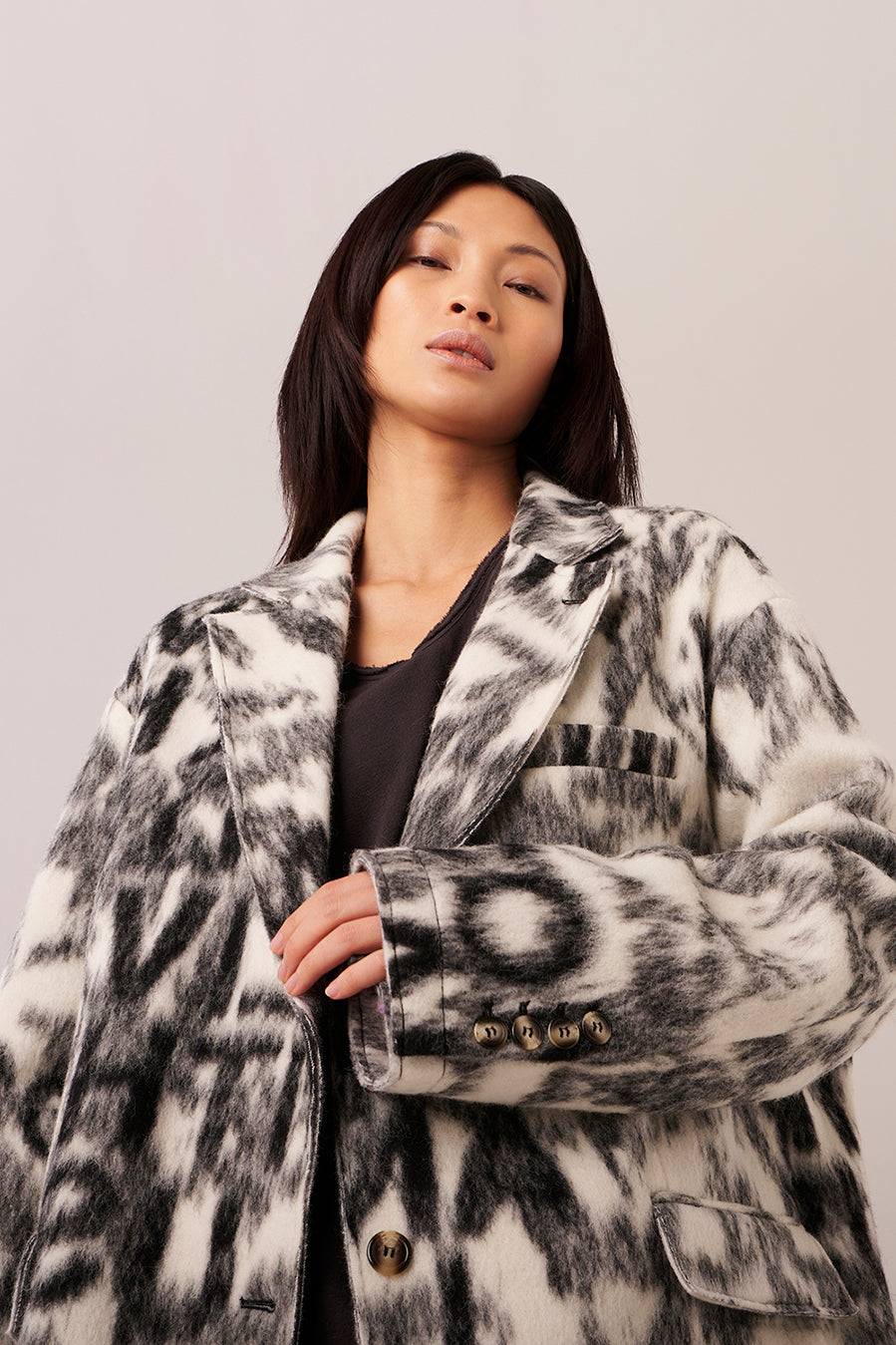 Liv Bergen Jacke Come in black/white Sonderangebote