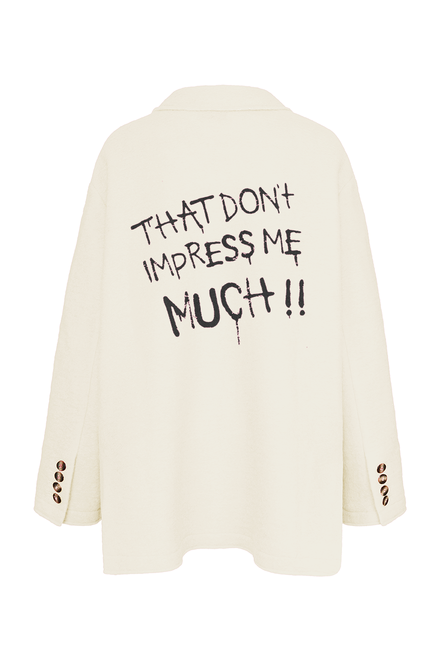 Liv Bergen Oversized Jacke "THAT DON'T IMPRESS ME MUCH" in creme Bis zu 50% Rabatt
