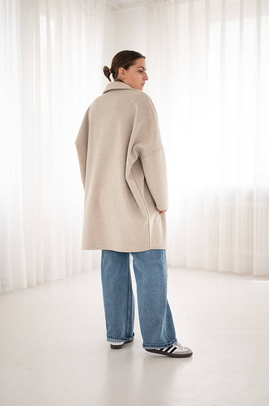 Liv Bergen Oversized Mantel in sand Bis zu 65% Rabatt