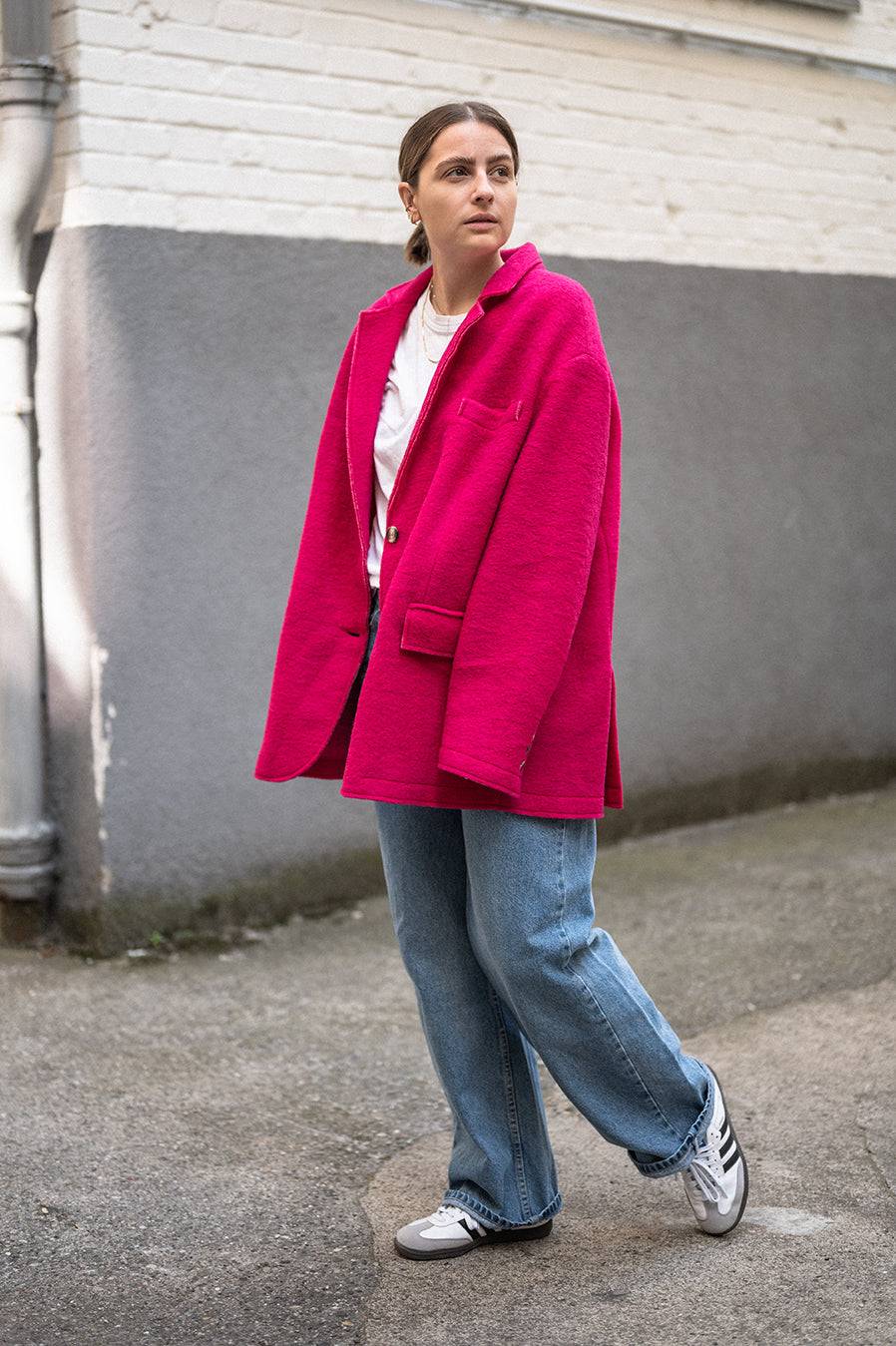 Liv Bergen Oversized Jacke "THAT DON'T IMPRESS ME MUCH" in pink Riesige Rabatte