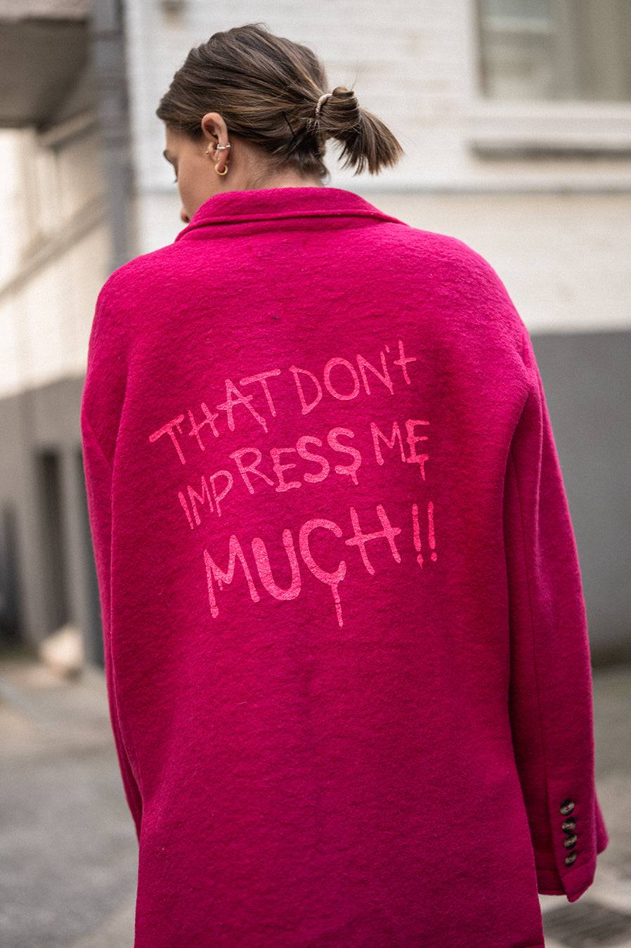 Liv Bergen Oversized Jacke "THAT DON'T IMPRESS ME MUCH" in pink Riesige Rabatte