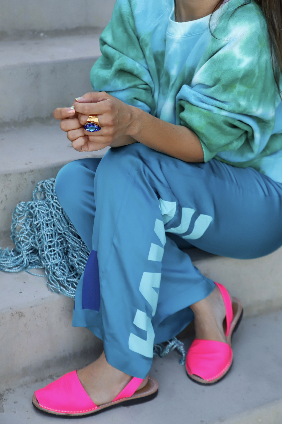 Liv Bergen Sweater Clouds in turquoise 50% Rabatt für begrenzte Zeit