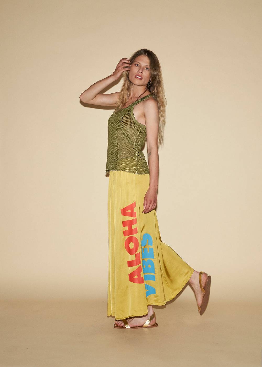 Liv Bergen Top Net in charcoal Flash Sale