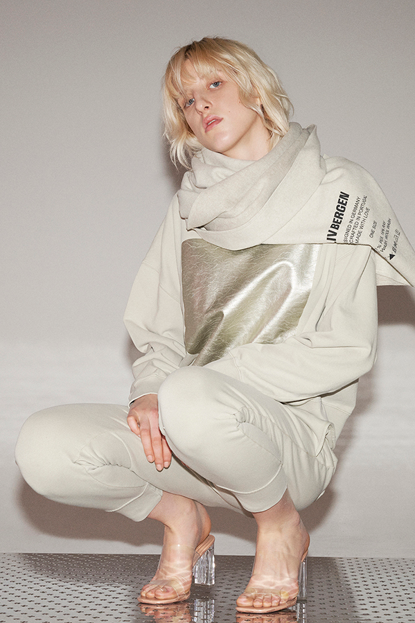 Liv Bergen Sweater square "100% Organic Cotton" in sand Sonderangebote