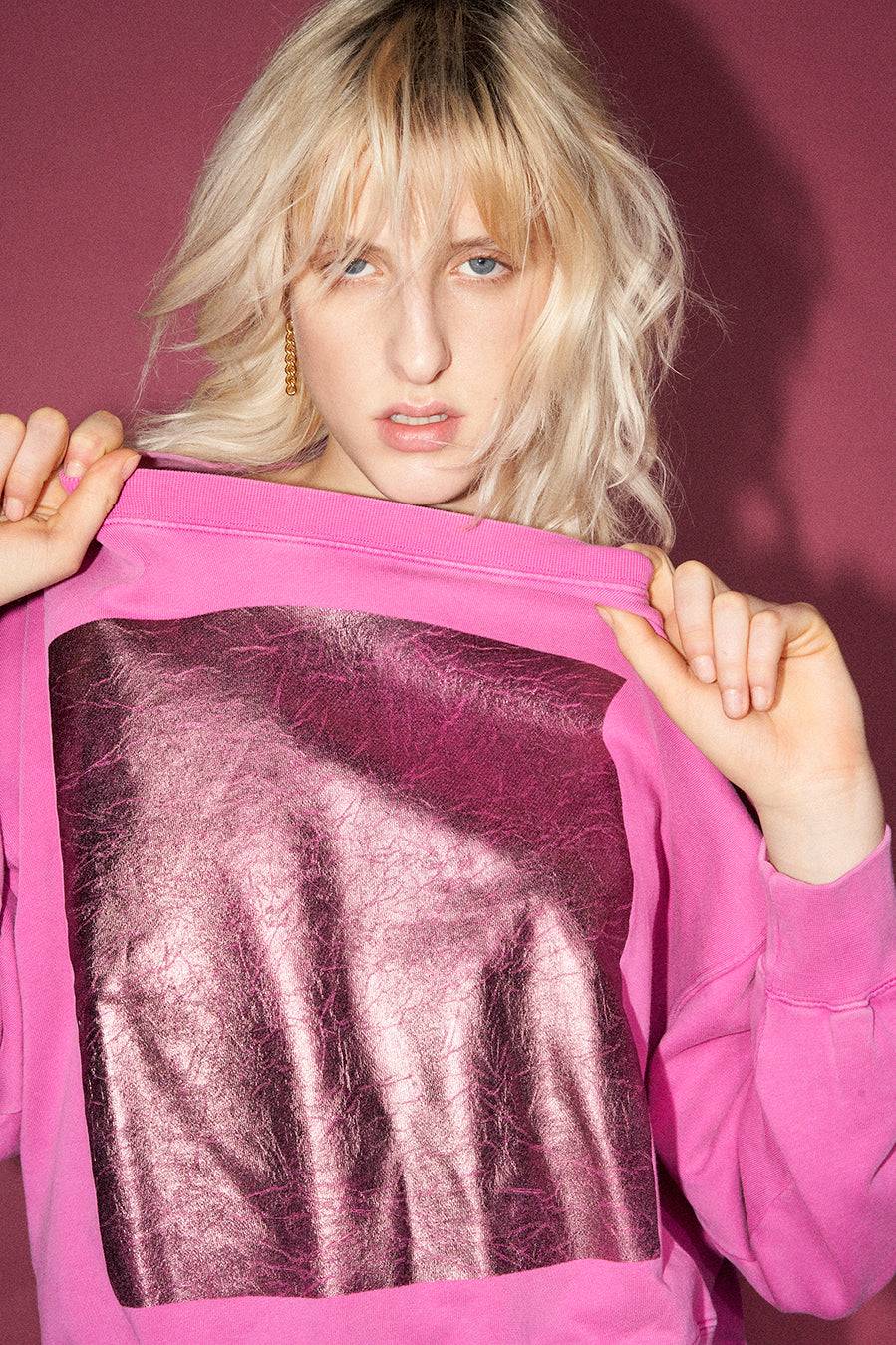 Liv Bergen Sweater square "100% Organic Cotton" in rose VIP-Rabatte