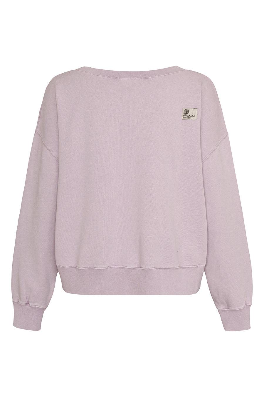 Liv Bergen Sweater square "100% Organic Cotton" in lilac Tiefpreis