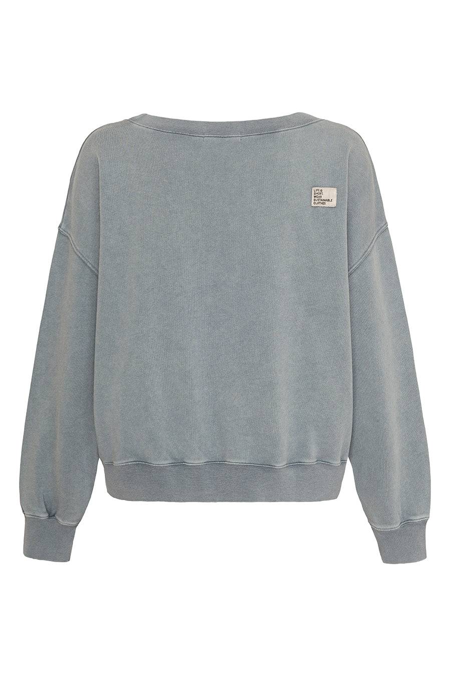 Liv Bergen Sweater square "100% Organic Cotton" in stormy Super Sparpreis