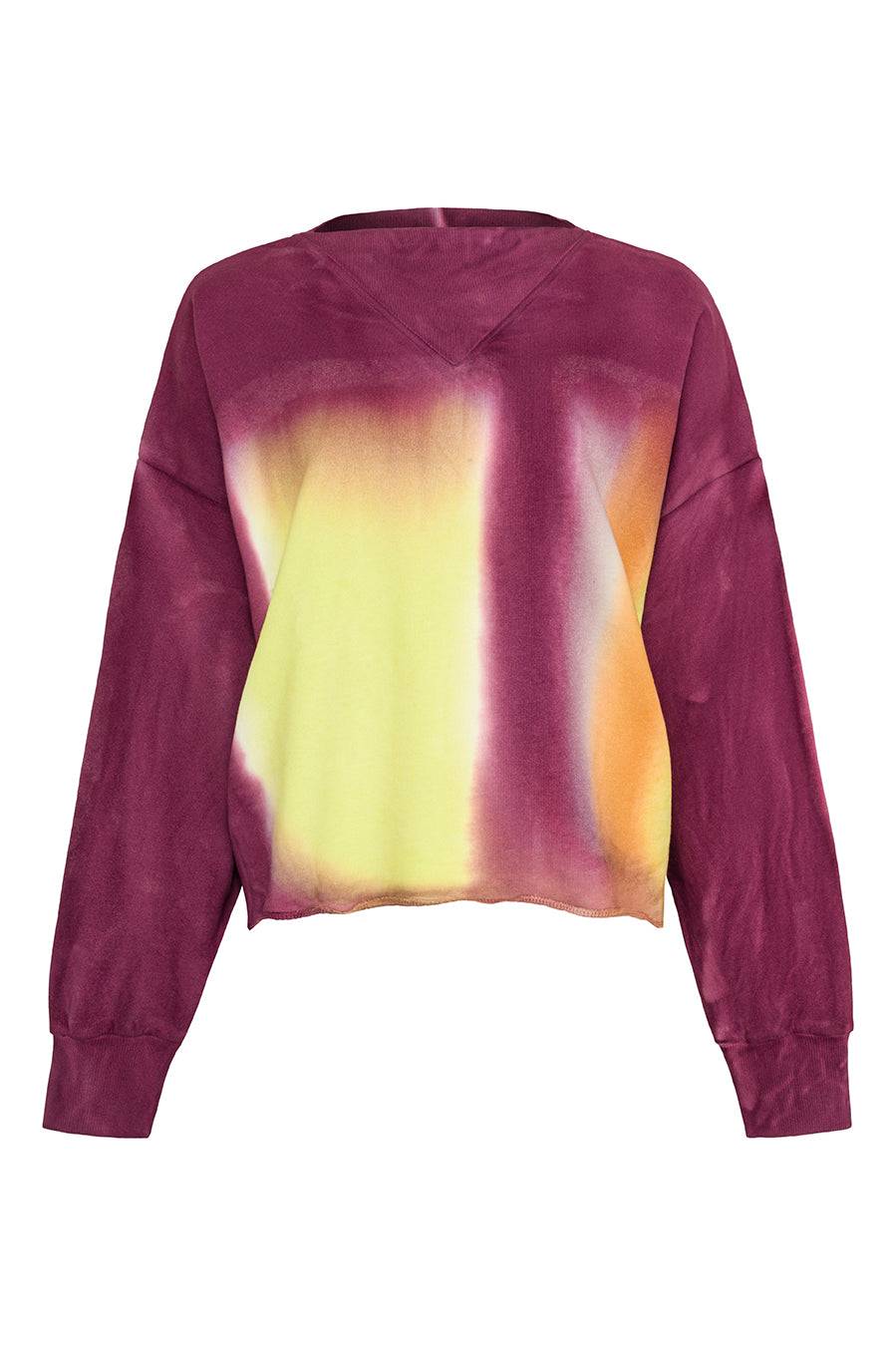 Liv Bergen Sweater handpainted in aubergine Outlet