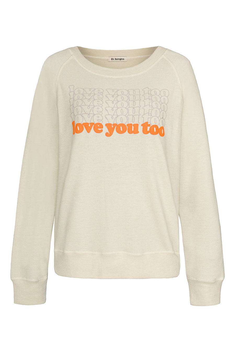 Liv Bergen Sweater LOVE in silver im Angebot