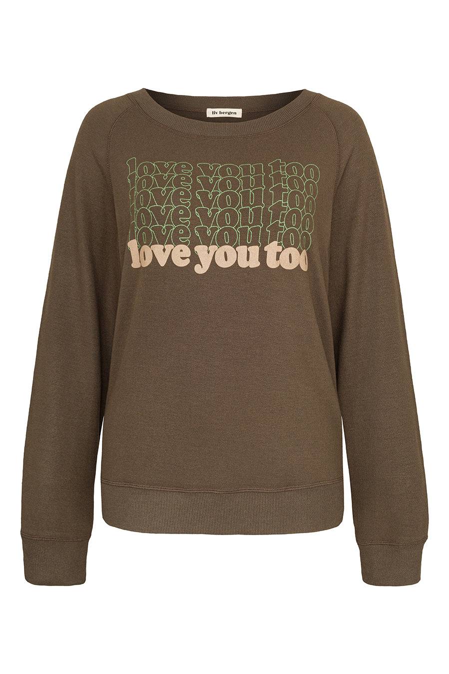 Liv Bergen Sweater LOVE in greg green Exklusivangebot