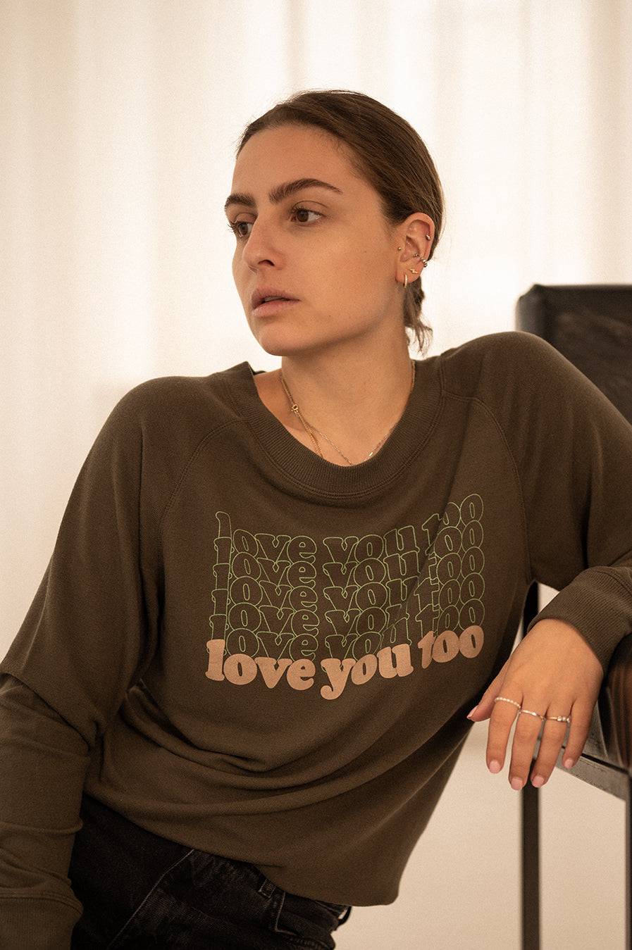 Liv Bergen Sweater LOVE in greg green Exklusivangebot