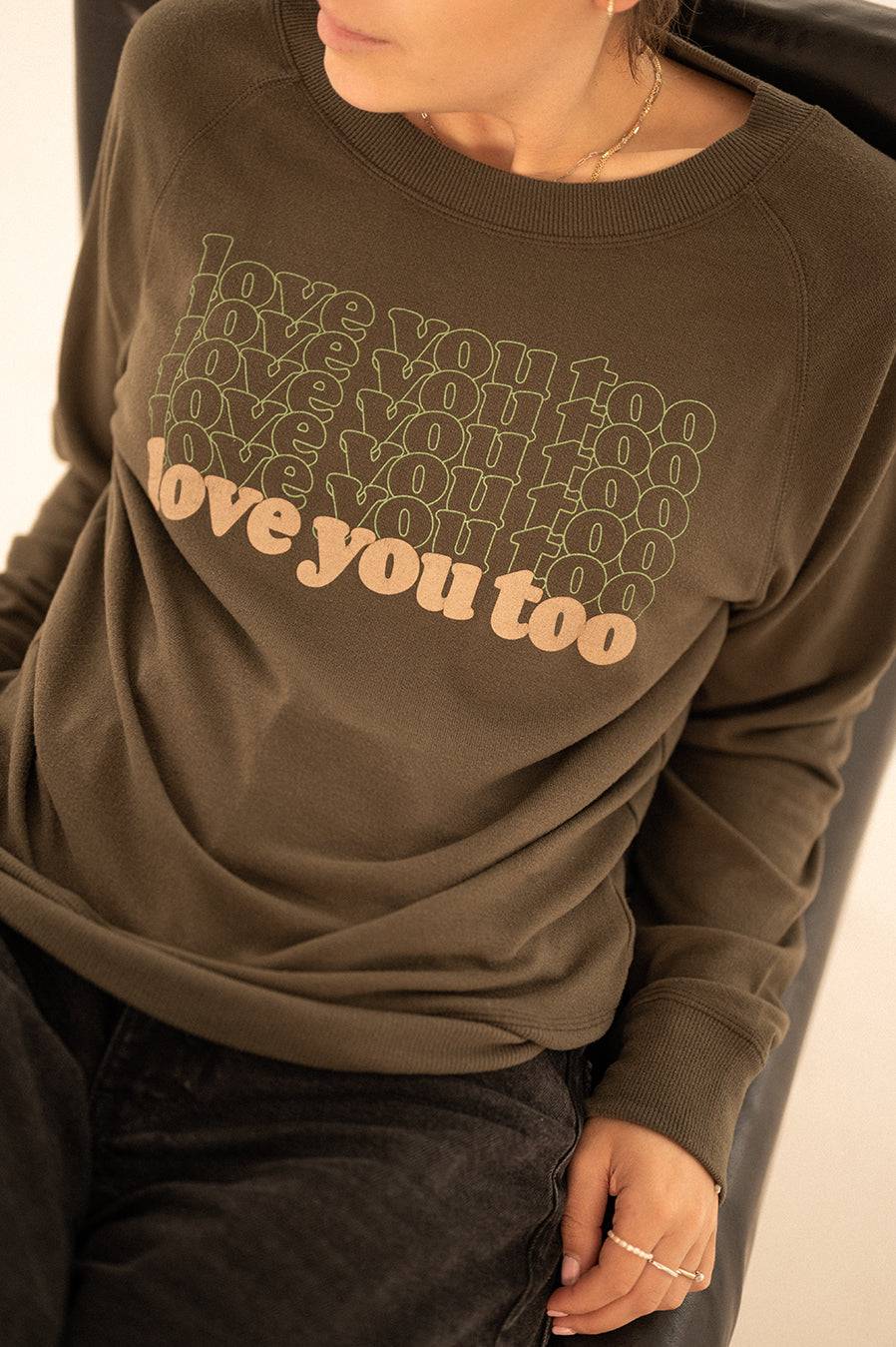 Liv Bergen Sweater LOVE in greg green Exklusivangebot