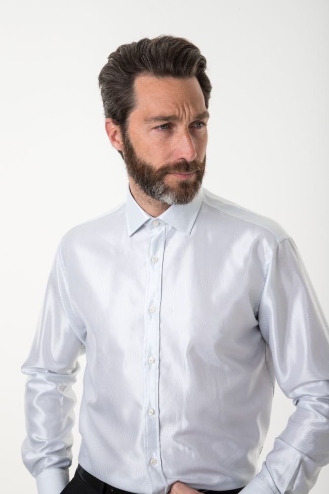 ingram Hemd Herren Ingram Classic Einfarbig 55% Baumwolle 45% Viskose kragen Italienisch Lange Ärmel Speichern exportieren