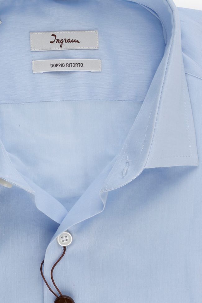 ingram Hemd Herren Ingram Slim Einfarbig 100% Baumwolle kragen Italienisch Lange Ärmel Outlet