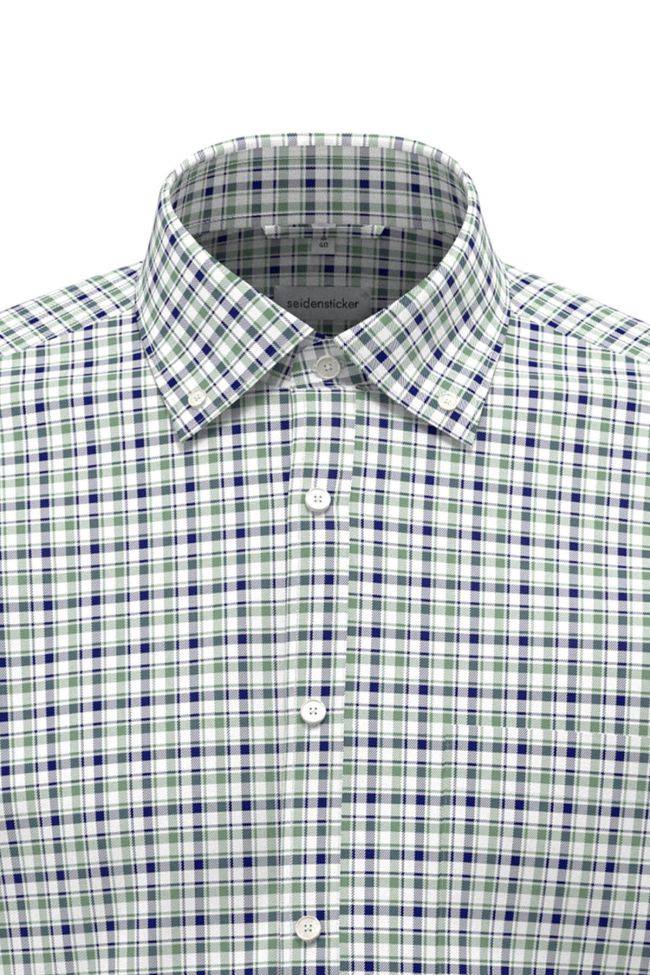 seidensticker Hemd Herren Seidensticker Regular Bügelfreie Karo kragen Button-Down Kurze Ärmel Verkauf