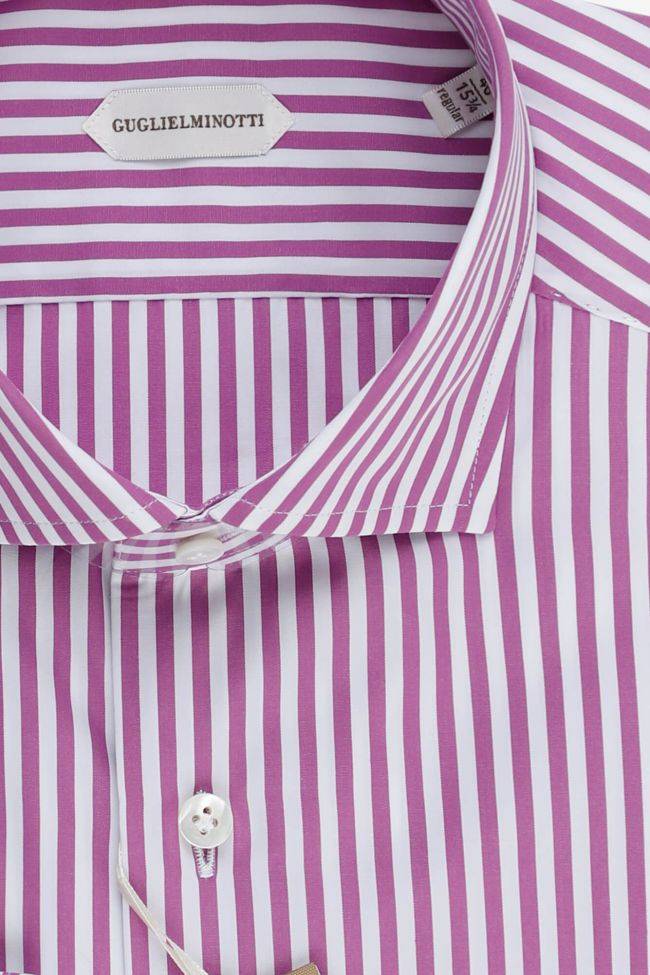 guglielminotti Hemd Herren Guglielminotti Regular Streifen 100% Baumwolle kragen Französisch Lange Ärmel Online Shopping