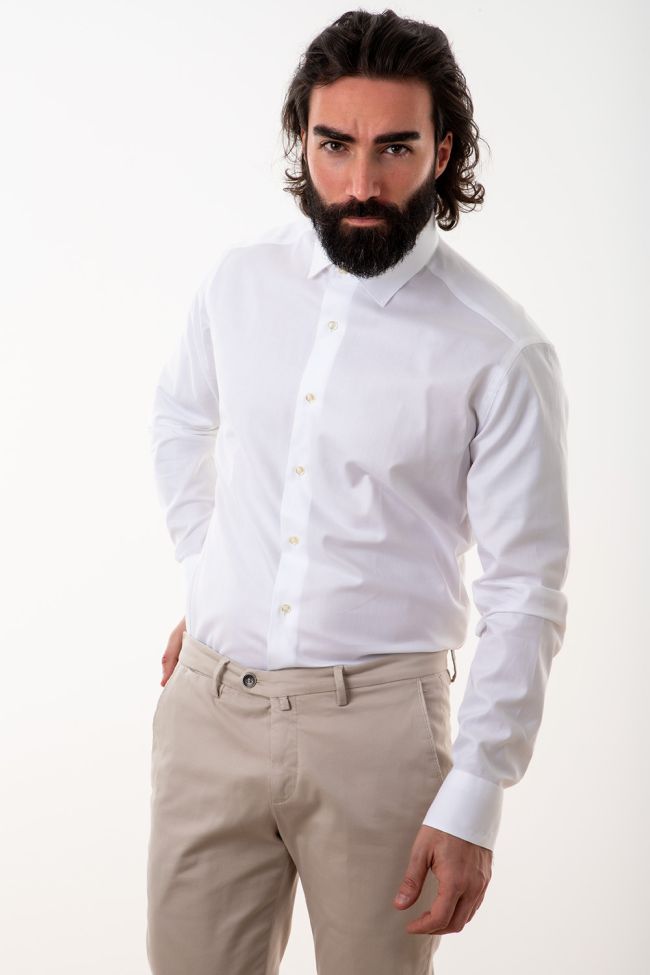 aplomb Hemd Herren Aplomb Slim Einfarbig 100% Baumwolle kragen Französisch Lange Ärmel Exklusivangebot