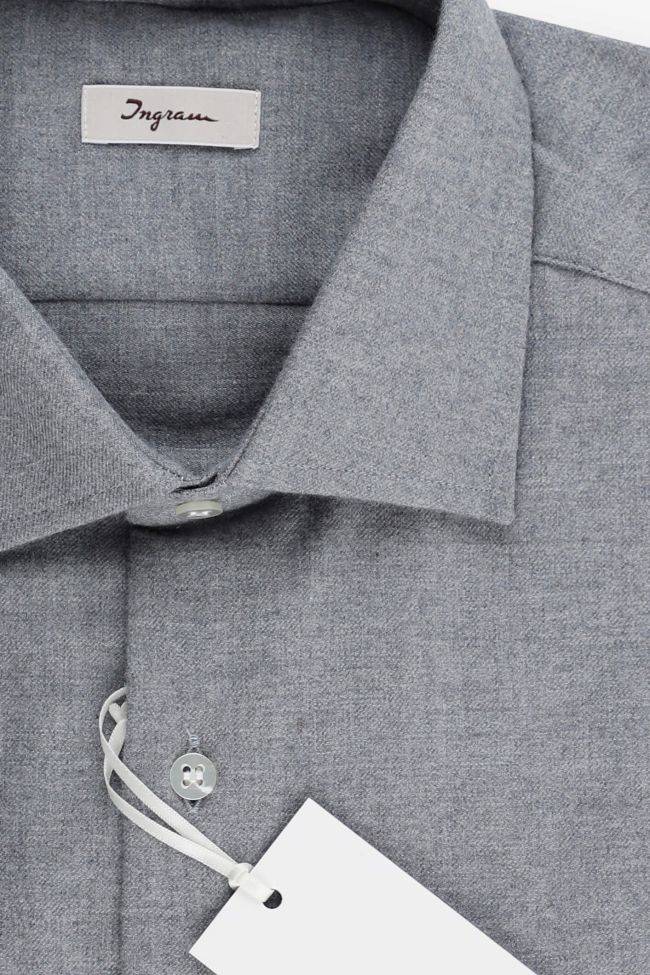 ingram Hemd Herren Ingram Regular Einfarbig 100% winter cotton kragen Italienisch Lange Ärmel Preisnachlass
