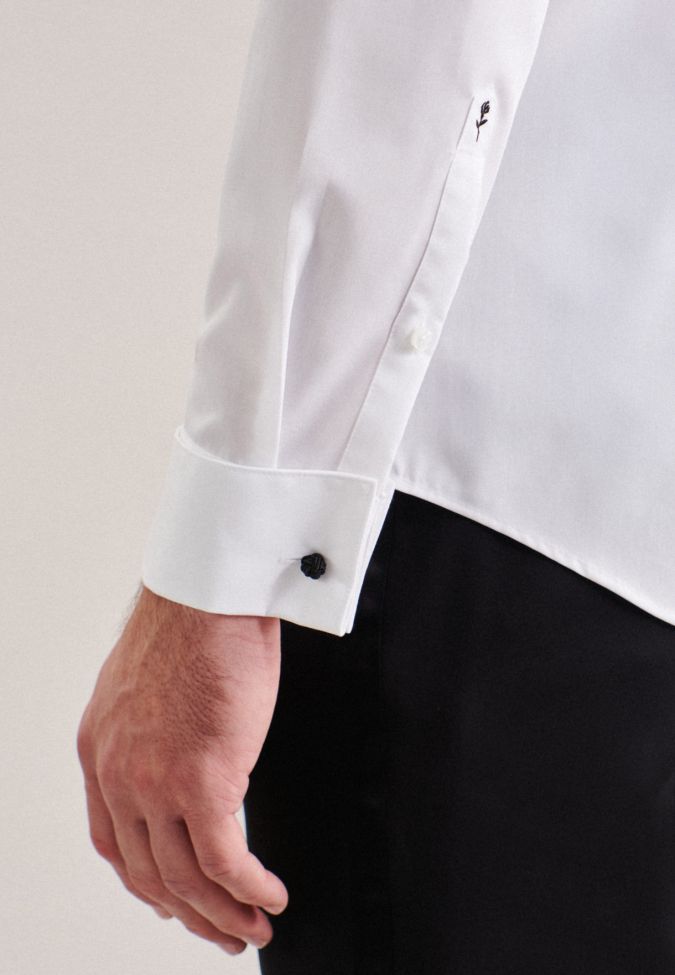 seidensticker Hemd Herren Seidensticker Slim Bügelfreie Einfarbig kragen Kläppchenkragen Lange Ärmel Letzte 3 Tage