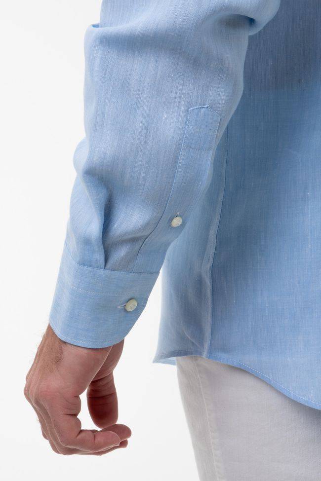 aplomb Hemd Herren Aplomb Classic Einfarbig 100% Leinen kragen Button-Down Lange Ärmel Bis zu 60% Rabatt