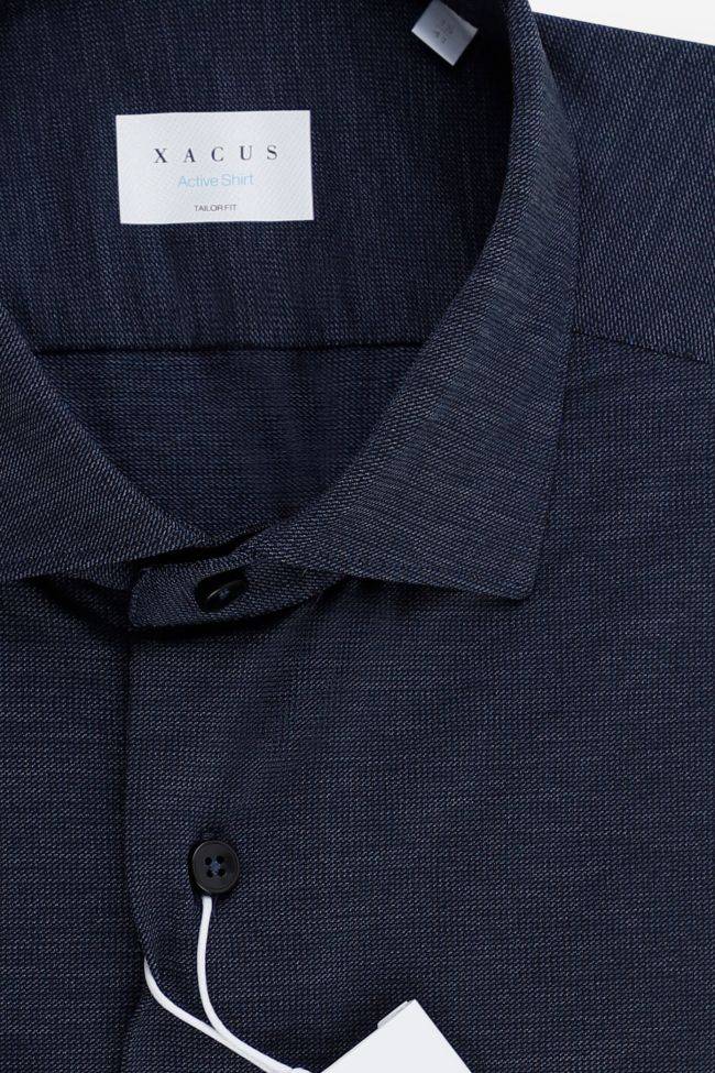 xacus Hemd Herren Xacus Regular Bügelfreie Halb Unifarben 86% poliammide 14% elastan kragen Italienisch Lange Ärmel Verkauf
