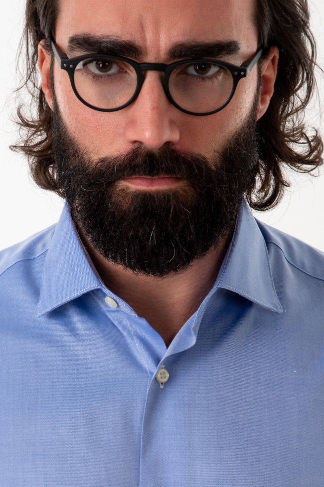 aplomb Hemd Herren Aplomb Slim Einfarbig 100% Baumwolle kragen Französisch Lange Ärmel Günstiger Verkauf