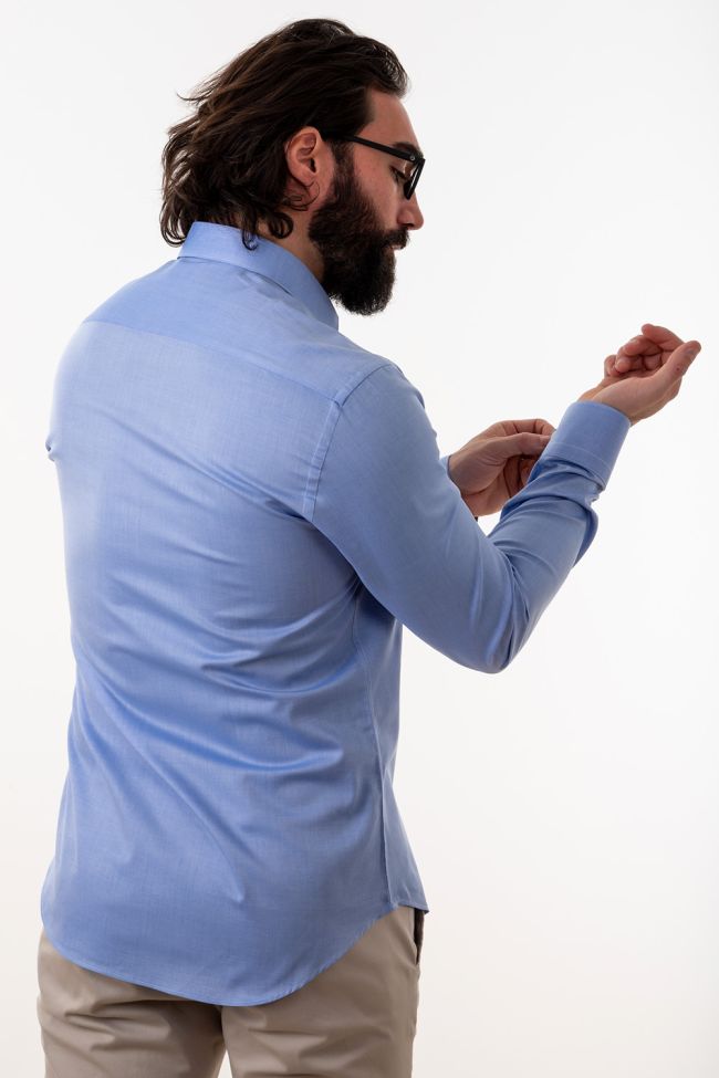 aplomb Hemd Herren Aplomb Slim Einfarbig 100% Baumwolle kragen Französisch Lange Ärmel Günstiger Verkauf