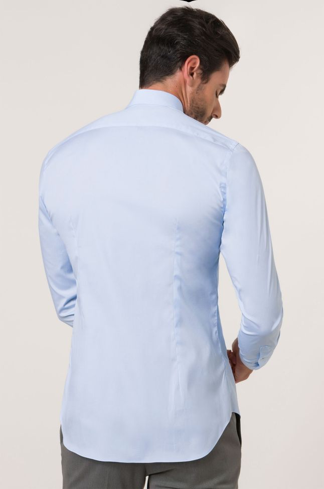 xacus Hemd Herren Xacus Slim Einfarbig 96% Baumwolle 4% elastan kragen Französisch Lange Ärmel Sonderangebot
