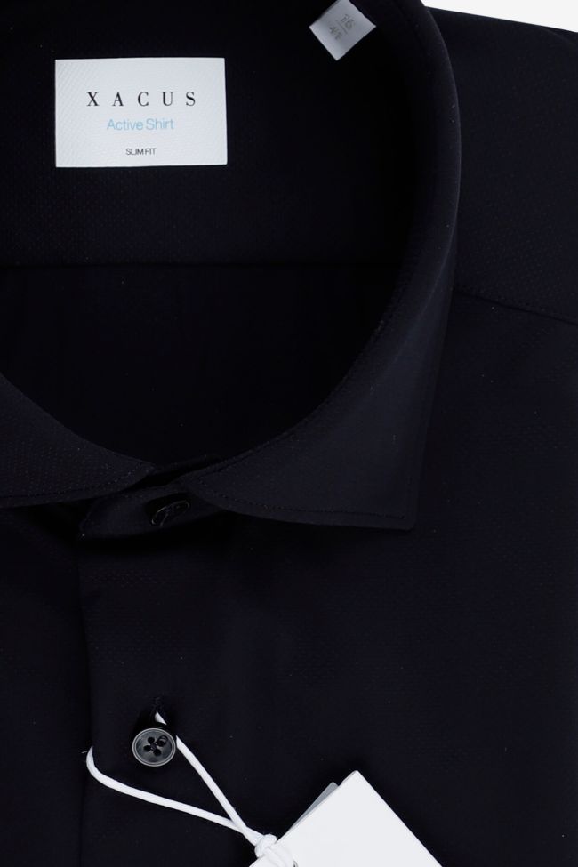 xacus Hemd Herren Xacus Slim Einfarbig 86% polyamide 14% elastane kragen Französisch Lange Ärmel Günstig kaufen