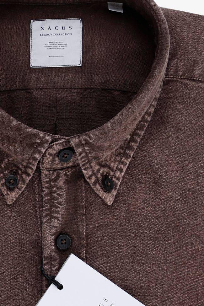 xacus Hemd Herren Xacus Regular Einfarbig 100% Baumwolle Denim Jeans kragen Button-Down Lange Ärmel Speichern exportieren