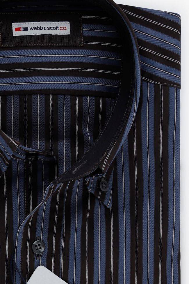 webb & scott Hemd Herren Webb & Scott Classic Streifen 100% Baumwolle kragen Button-Down Lange Ärmel Black Friday Preise