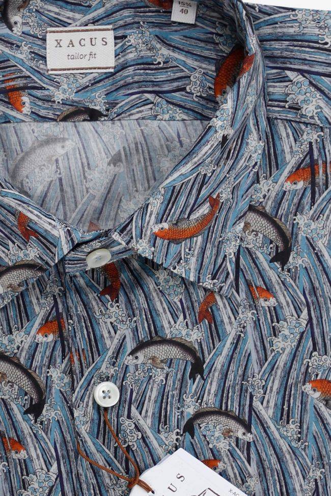 xacus Hemd Herren Xacus Regular Muster 100% Baumwolle kragen Italienisch Lange Ärmel Online