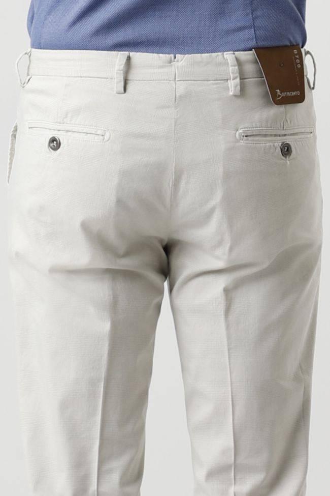 b-settecento Hose Herren B-Settecento Chinos Slim Karo 98% wool 2% EL Online Shopping