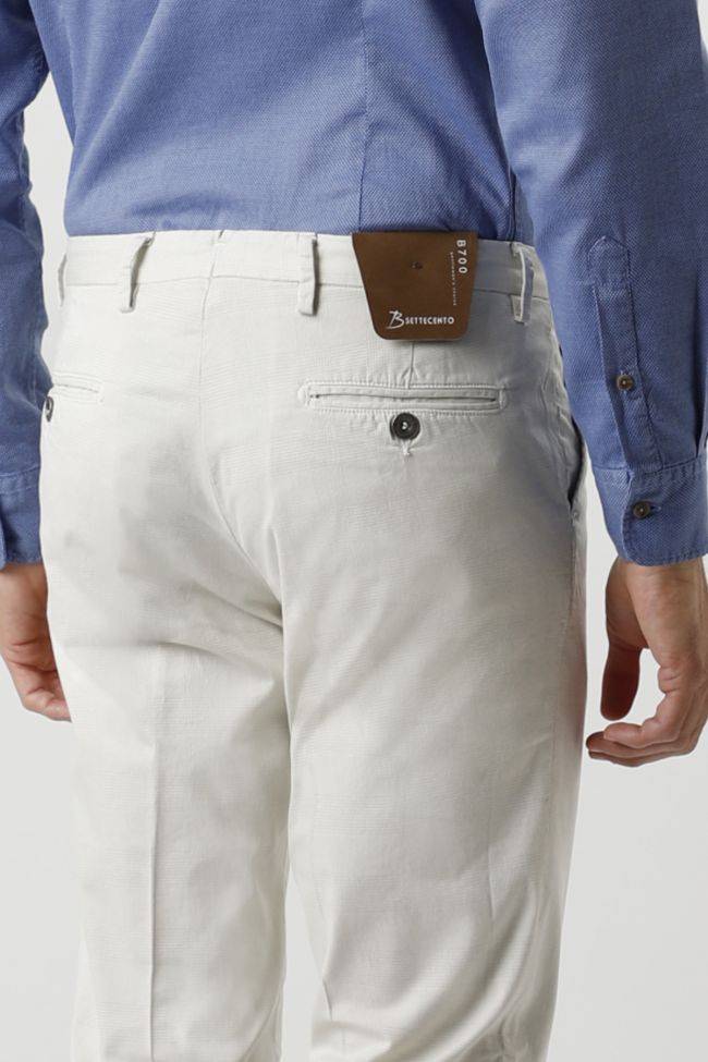 b-settecento Hose Herren B-Settecento Chinos Slim Karo 98% wool 2% EL Online Shopping