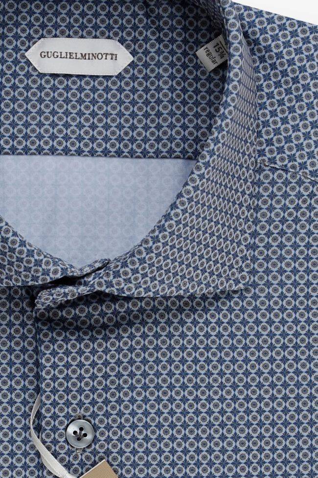 guglielminotti Hemd Herren Guglielminotti Regular Halb Unifarben 85% poliammide 15% elastam kragen Französisch Lange Ärmel Wochenangebot