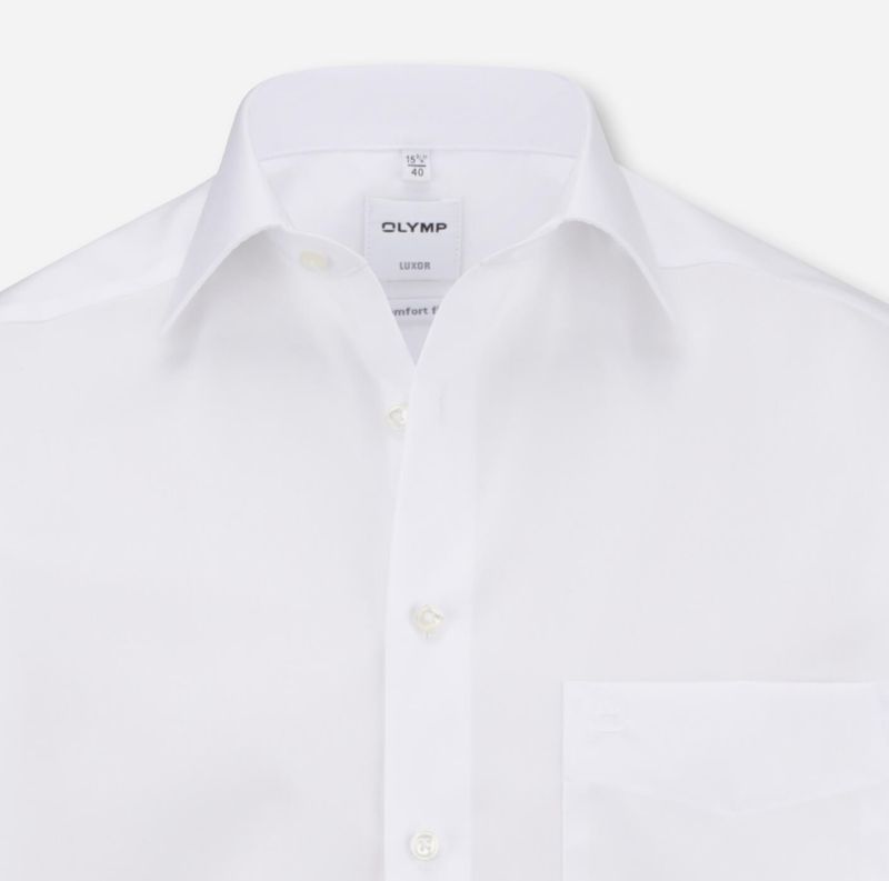 olymp Hemd Herren Olymp Comfort Bügelfreie Einfarbig kragen Italienisch Kurze Ärmel im Angebot