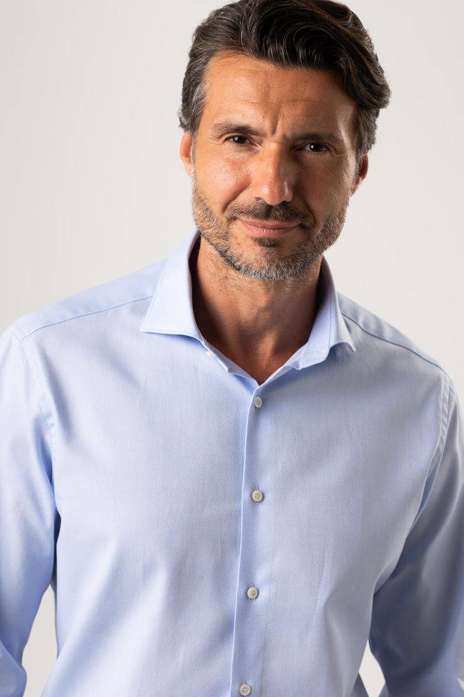 ingram Hemd Herren Ingram Slim Einfarbig 100% Baumwolle kragen Italienisch Lange Ärmel Heißer Verkauf